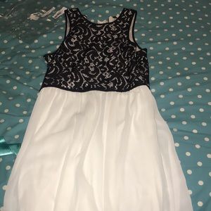 Black and white semi formal dress